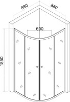 Душевой уголок Agger A01 090MCR/G 90х90, матовое стекло