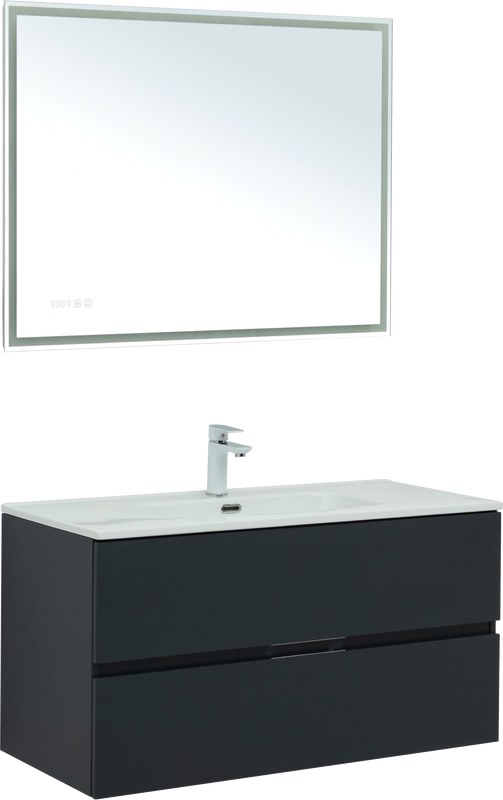 Мебель для ванной комнаты Aquanet Алвита new 100 подвесная, антрацит, с ящиками