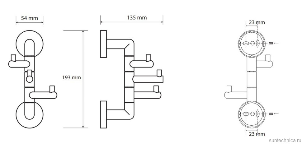 Крючок Bemeta Obla 165206072 хром, на шурупах, поворотный