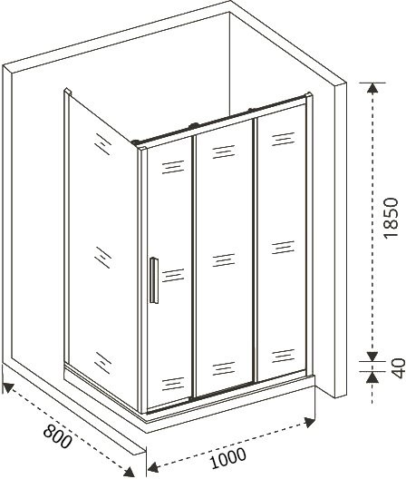 Душевой уголок Good Door Orion Orion WTW+SP-G-CH 100х80
