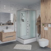 Душевая кабина Niagara Classic NG-33984-14QBKTG 90х80 см, без крыши, с гидромассажем и тропическим душем