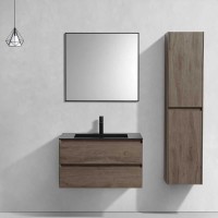 Тумба с раковиной Vincea Luka 80 2 ящика, темный дуб