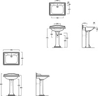 Раковина Simas Arcade AR824bi*1 1 отверстие под смеситель, с пьедесталом