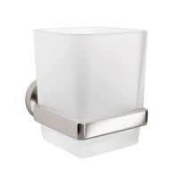 Стакан для ванной Wasserkraft Tauber 64428 настенный, никель, стеклянный