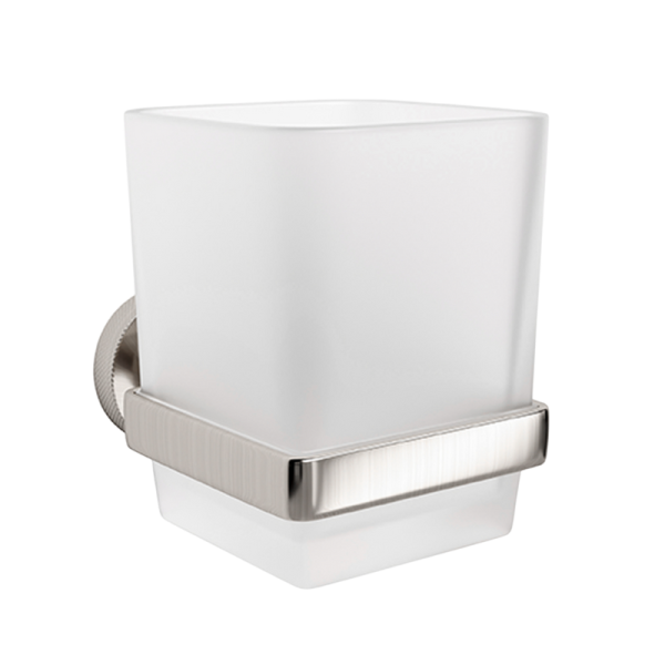 Стакан для ванной Wasserkraft Tauber 64428 настенный, никель, стеклянный