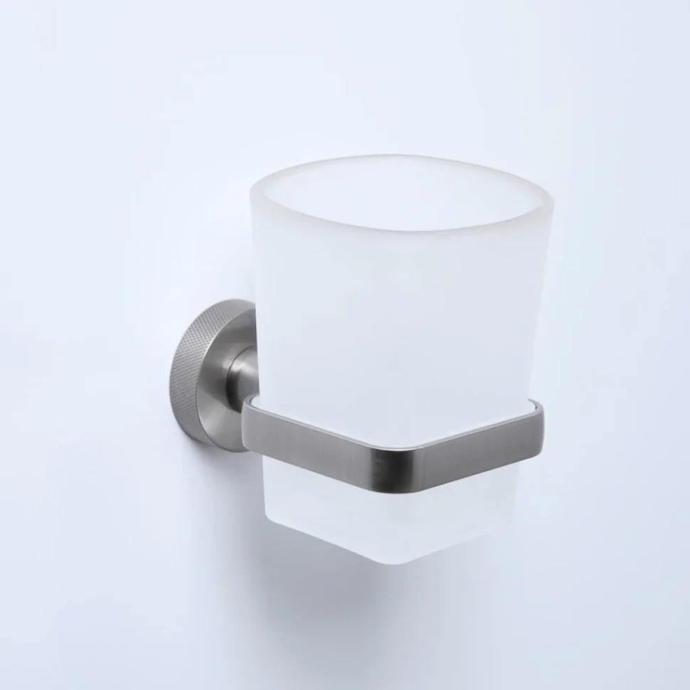 Стакан для ванной Wasserkraft Tauber 64428 настенный, никель, стеклянный