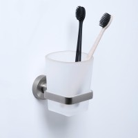 Стакан для ванной Wasserkraft Tauber 64428 настенный, никель, стеклянный