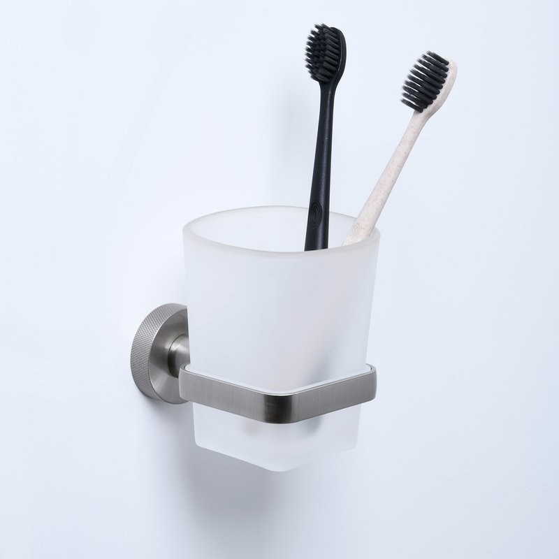 Стакан для ванной Wasserkraft Tauber 64428 настенный, никель, стеклянный