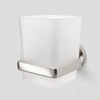 Стакан для ванной Wasserkraft Tauber 64428 настенный, никель, стеклянный