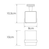 Стакан для ванной Wasserkraft Tauber 64428 настенный, никель, стеклянный
