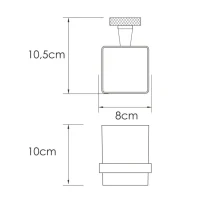 Стакан для ванной Wasserkraft Tauber 64428 настенный, никель, стеклянный
