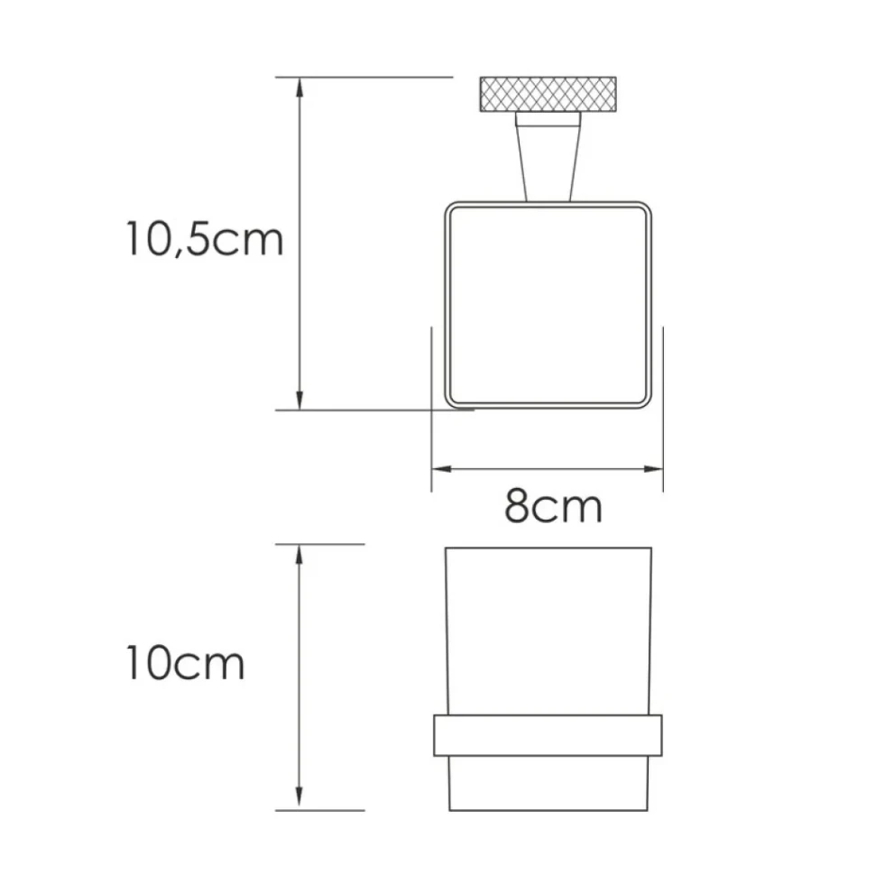 Стакан для ванной Wasserkraft Tauber 64428 настенный, никель, стеклянный