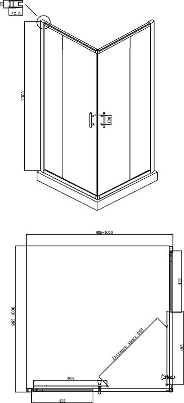 Душевой уголок Ambassador Kingston 14011103 100х100 см
