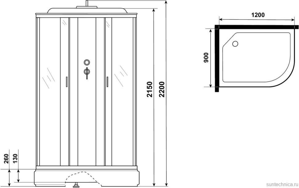Душевая кабина Niagara Classic NG-33294-14LG 120х90 см, с гидромассажем