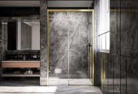 Дверь для душевого уголка Veconi Premium Trento PTD-30G 120 см, профиль брашированное золото, стекло прозрачное
