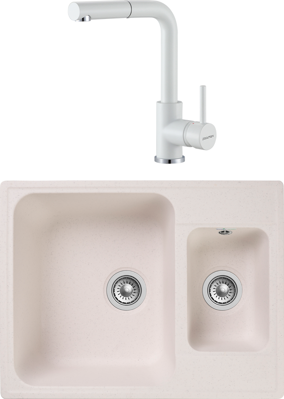 Комплект Мойка кухонная GranFest Quarz Z09 белый + Смеситель Paulmark Kassel Ka214311-431TW белый + Фильтр Paulmark Refine System