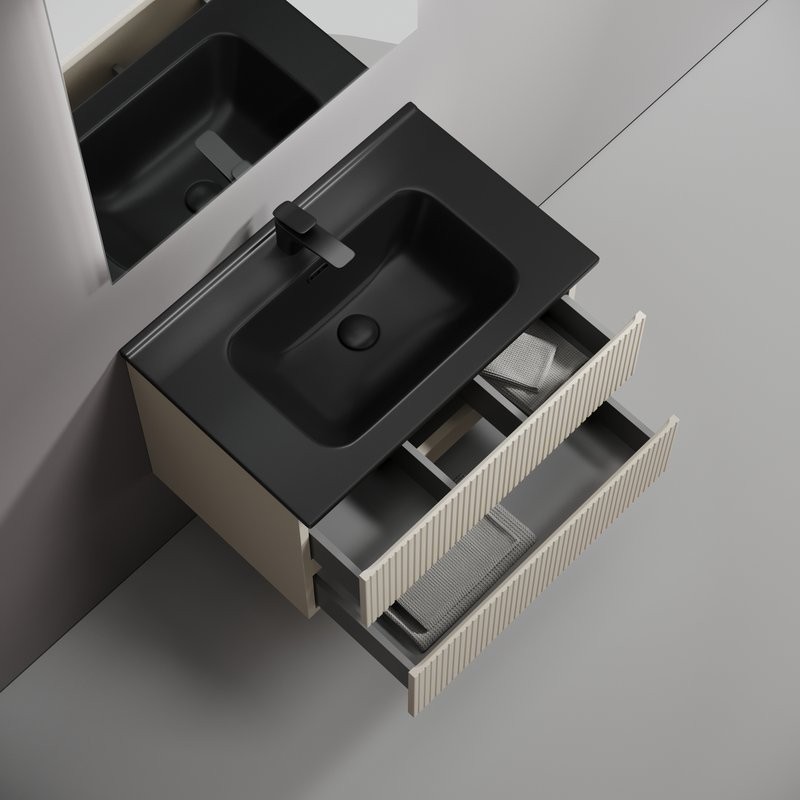 Тумба с раковиной Sancos Snob T 70 beige soft, раковина CN7007MB