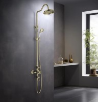 Душевая стойка AQUATEK Классик AQ2563PG с термостатом, полированное золото