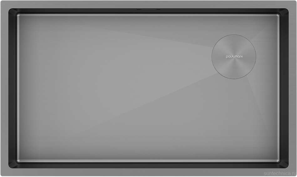 Комплект Мойка Paulmark Next-Skew PM887444-MG серый матовый + Измельчитель Intenso