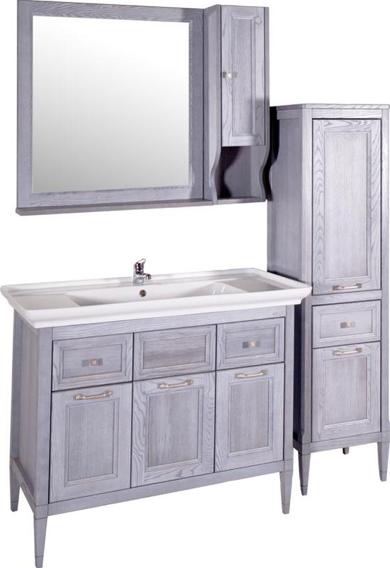 Шкаф пенал для ванной ASB-Woodline Гранда 40 R, серый