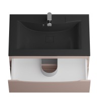 Мебель для ванной комнаты BelBagno Marino 80 подвесная, capucino lucido, черная раовина