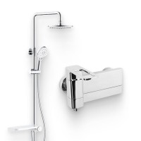 Душевой комплект Смеситель IDDIS Slide SLISB00i02WA + Стойка Ray RAYSW3Fi76