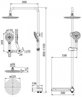 Душевой комплект Смеситель IDDIS Slide SLISB00i02WA + Стойка Ray RAYSW3Fi76