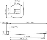 Смеситель для раковины Wasserkraft Nuthe A9151.315 С ВНУТРЕННЕЙ ЧАСТЬЮ, черный