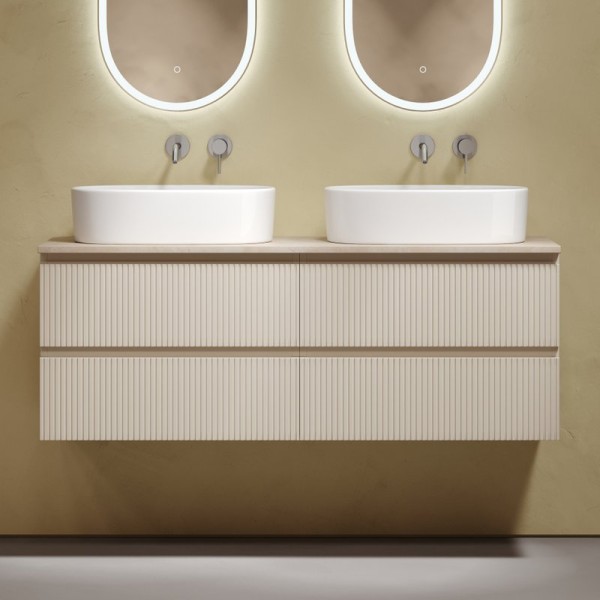 Тумба с раковиной Sancos Snob T 140 beige soft, столешница бежевая TT140A2, раковина CN6075