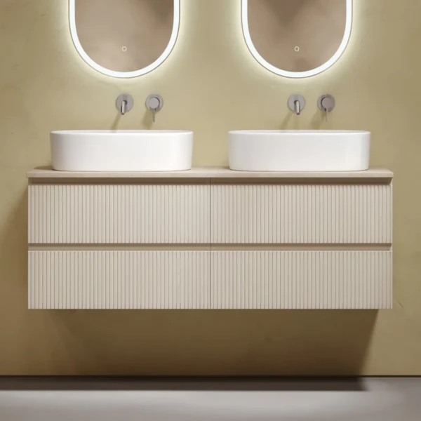 Тумба с раковиной Sancos Snob T 140 beige soft, столешница бежевая TT140A2, раковина CN6075
