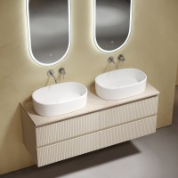 Тумба с раковиной Sancos Snob T 140 beige soft, столешница бежевая TT140A2, раковина CN6075