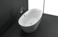 Акриловая ванна BelBagno BB68-1800 180x90 см, отдельностоящая, белая, овальная, с каркасом, со сливом-переливом