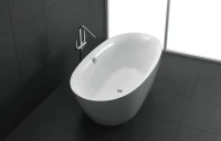 Акриловая ванна BelBagno BB68-1800 180x90 см, отдельностоящая, белая, овальная, с каркасом, со сливом-переливом