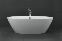Акриловая ванна BelBagno BB68-1800 180x90 см, отдельностоящая, белая, овальная, с каркасом, со сливом-переливом