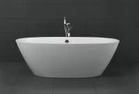 Акриловая ванна BelBagno BB68-1800 180x90 см, отдельностоящая, белая, овальная, с каркасом, со сливом-переливом