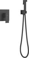Гигиенический душ AQUATEK Либра AQ1619MB со смесителем, С ВНУТРЕННЕЙ ЧАСТЬЮ, матовый черный