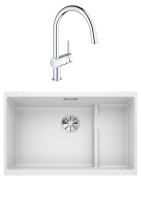 Комплект Мойка Blanco Subline 700-U Level белая + Смеситель Grohe Minta 3291800E хром
