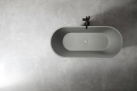 Ванна из искусственного камня AltroBagno Bruna 090204 170x75 см, отдельностоящая, овальная, на ножках, с донным клапаном, с подголовником