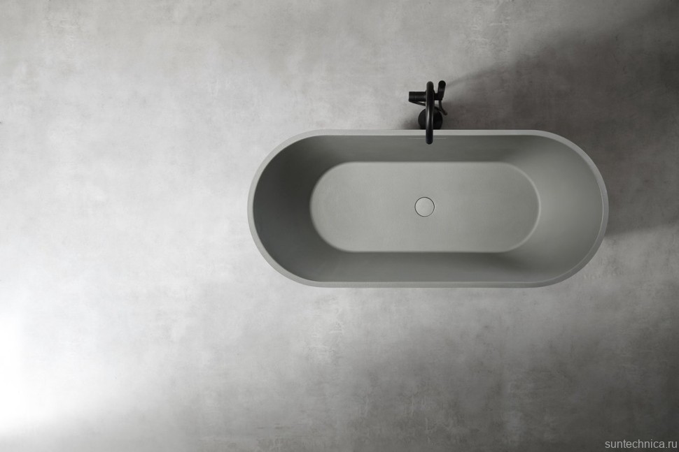 Ванна из искусственного камня AltroBagno Bruna 090204 170x75 см, отдельностоящая, овальная, на ножках, с донным клапаном, с подголовником