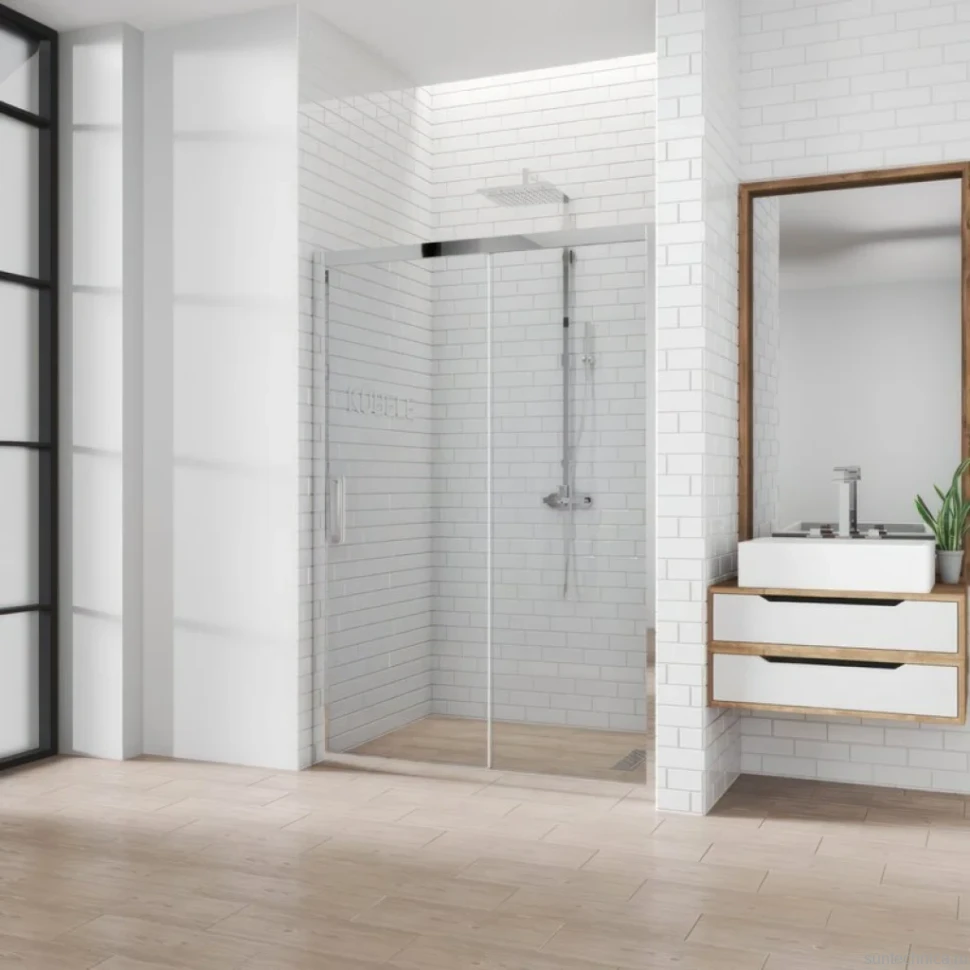 Душевая дверь в нишу Kubele DE019 D2-CLN-CH 115 см, профиль хром