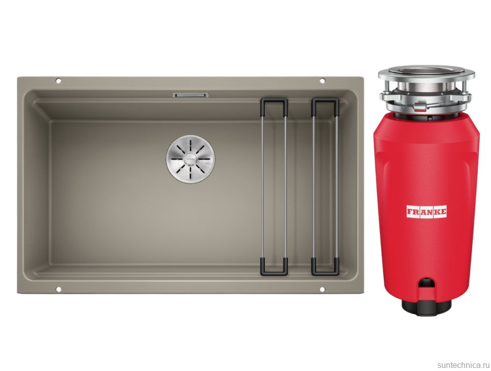 Комплект Мойка Blanco Etagon 700-U серый беж + Измельчитель Franke