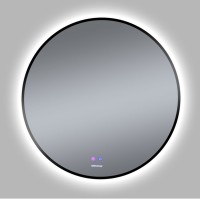 Зеркало круглое Grossman Cosmo-норма Black 80 с подсветкой, с антизапотевателем
