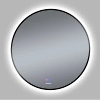 Зеркало круглое Grossman Cosmo-норма Black 80 с подсветкой, с антизапотевателем