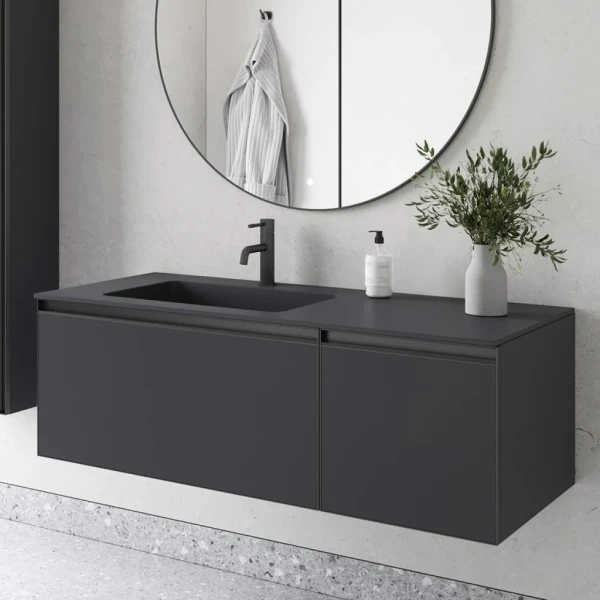 Тумба с раковиной Armadi Art Quatro 2 120 anthracite, с раковиной anthracite