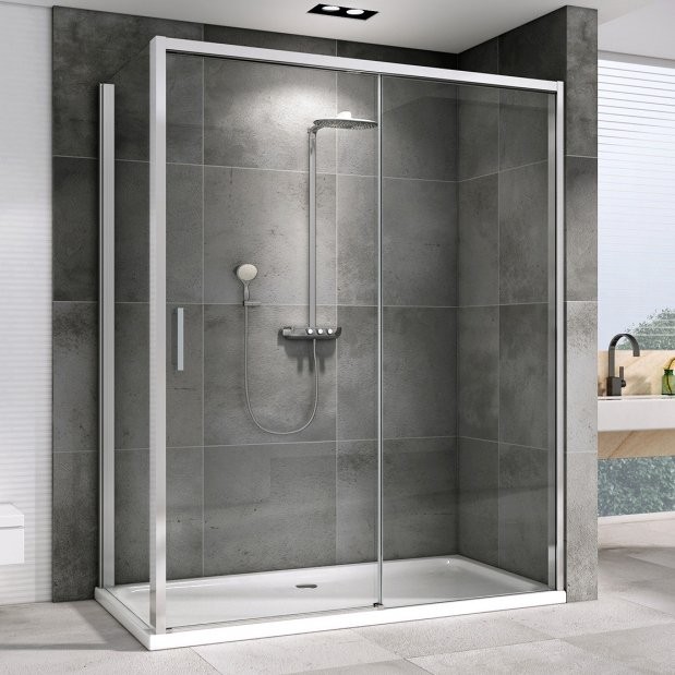 Душевой уголок Abber Komfort AG93170-S92 170x90, профиль хром, стекло прозрачное