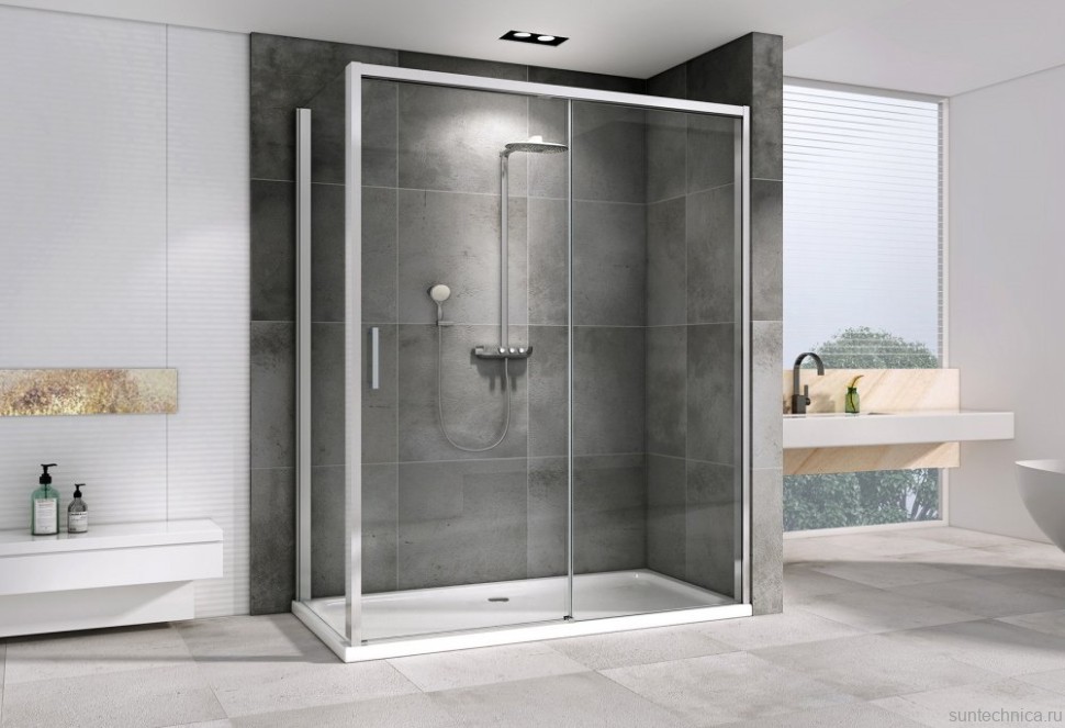 Душевой уголок Abber Komfort AG93170-S92 170x90, профиль хром, стекло прозрачное