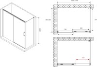 Душевой уголок Abber Komfort AG93170-S92 170x90, профиль хром, стекло прозрачное
