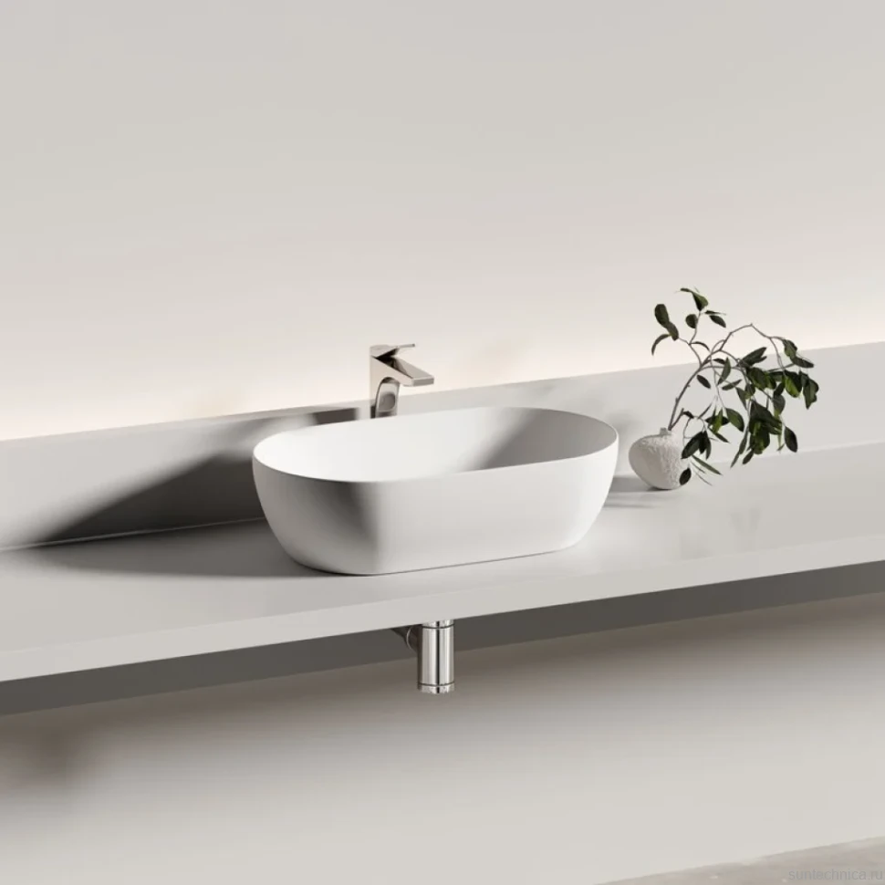 Раковина накладная Ceramicanova Twist овальная 50 см цвет белый матовый CN12001MW