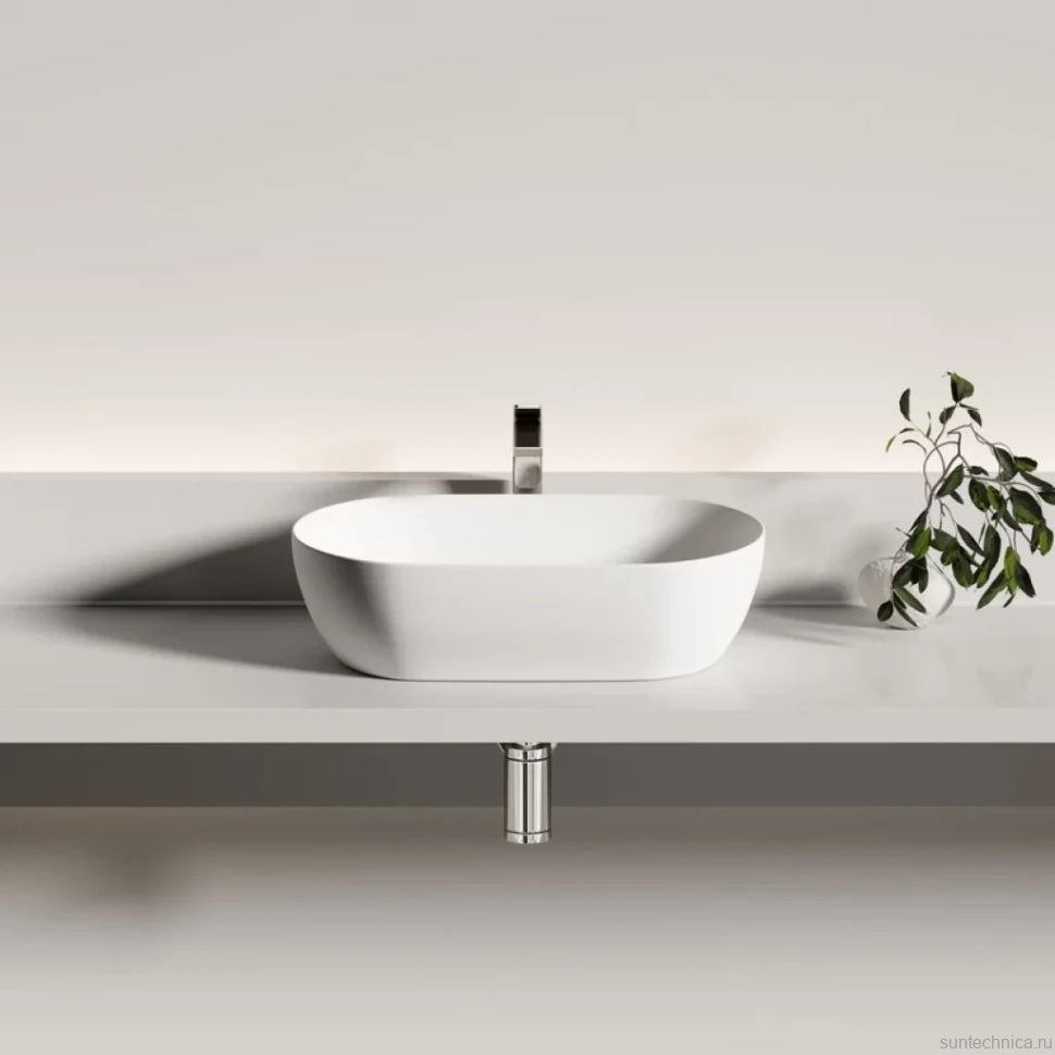 Раковина накладная Ceramicanova Twist овальная 50 см цвет белый матовый CN12001MW
