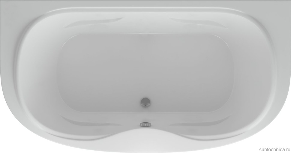 Акриловая ванна AQUATEK Мелисса MEL180-0000031 180x95 см, пристенная, белая, овальная, вклеенный каркас, с экраном, со сливом-переливом